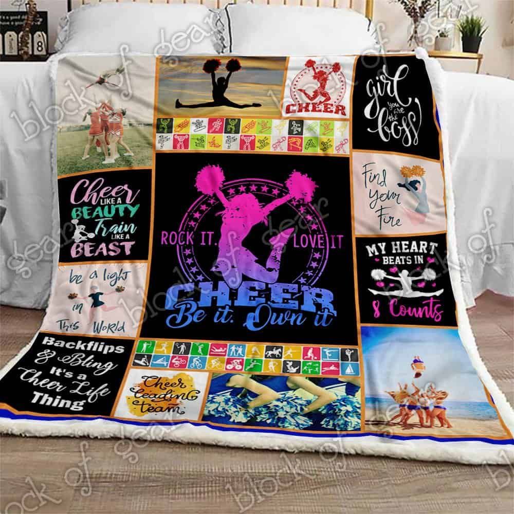 Love Cheerleading Fleece Blanket