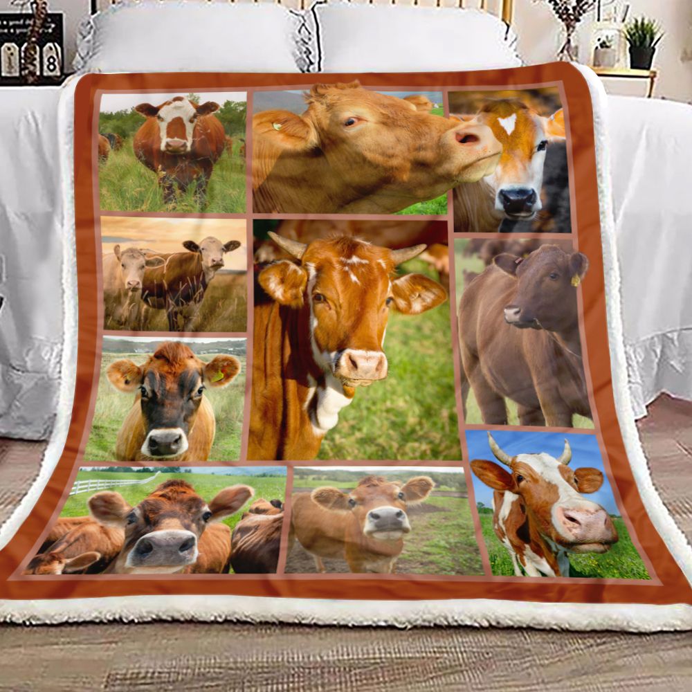 Love Cow Farming Fleece Blanket