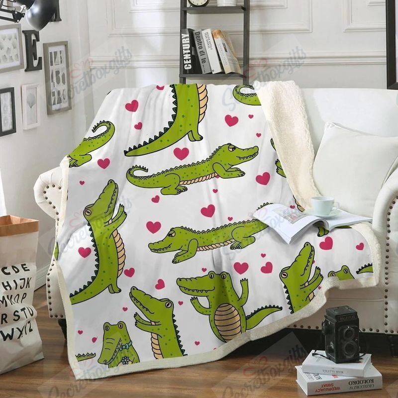 Love Crocodile Fleece Blanket