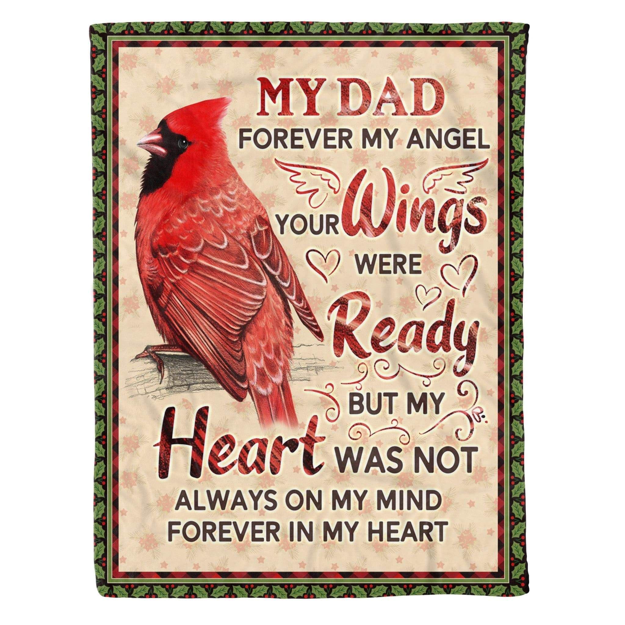 Love Dad Cardinal Fleece Blanket
