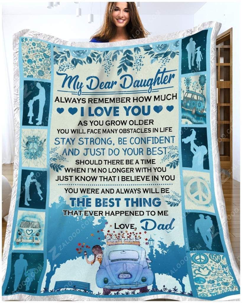 Love Dad Sherpa Fleece Blanket