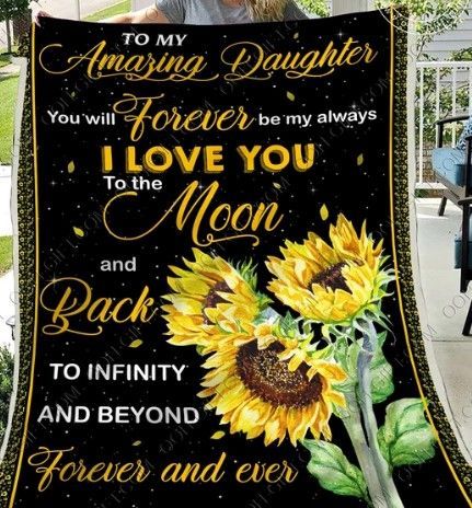 Love Daughter To The Moon Sherpa Fleece Blanket