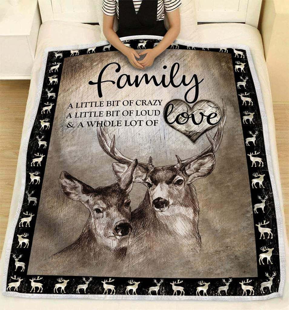 Love Deer – A Little Bit Of Crazy Fleece Blanket
