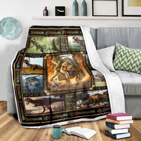 Love Dinosaur Sherpa Fleece Blanket
