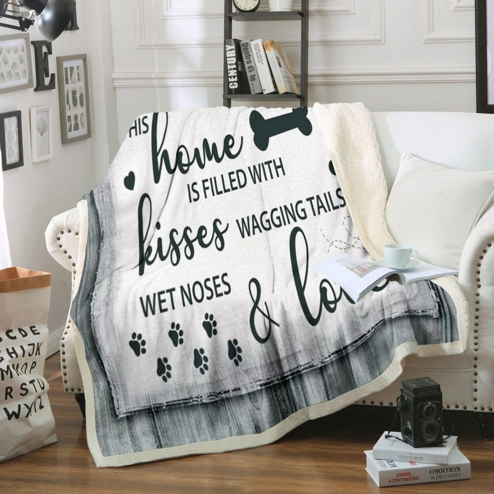 Love Dog Sherpa Fleece Blanket