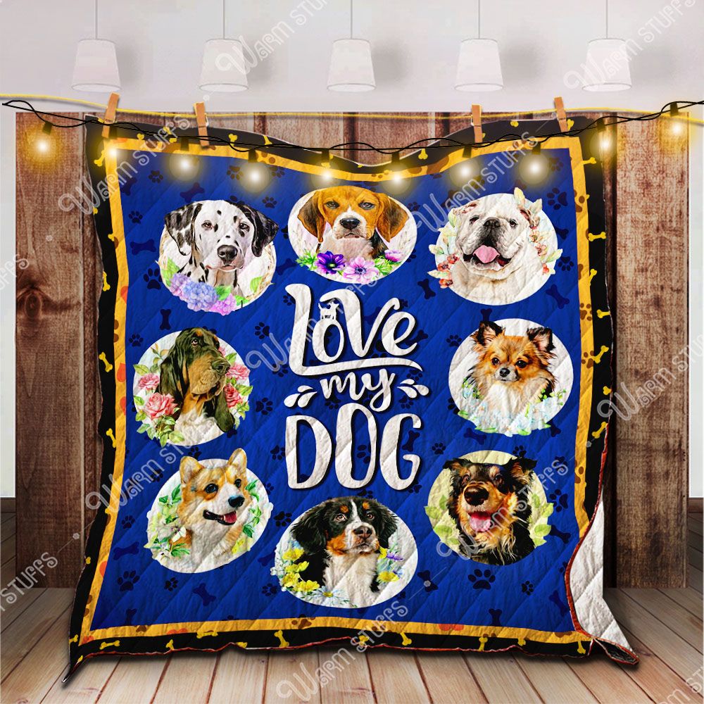 Love Dogs Quilt Blanket Bl135 Dhc1312544Dd