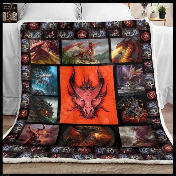 Love Dragon Sherpa Fleece Blanket