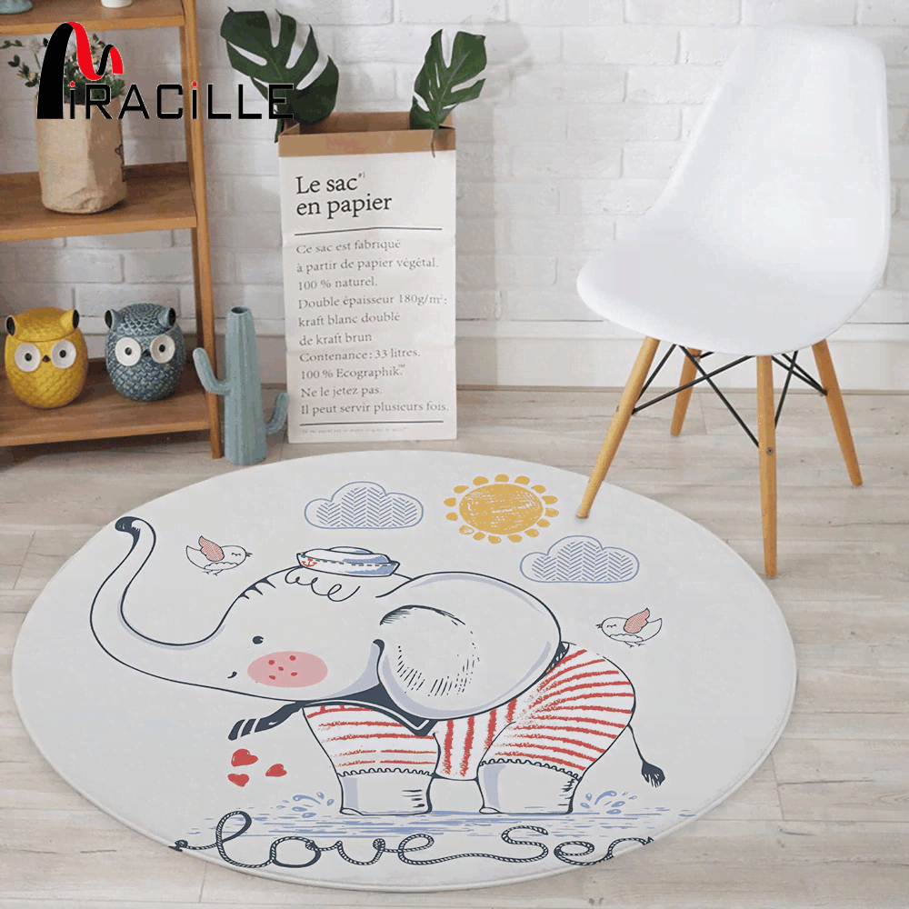 Love Elephant Round Carpet