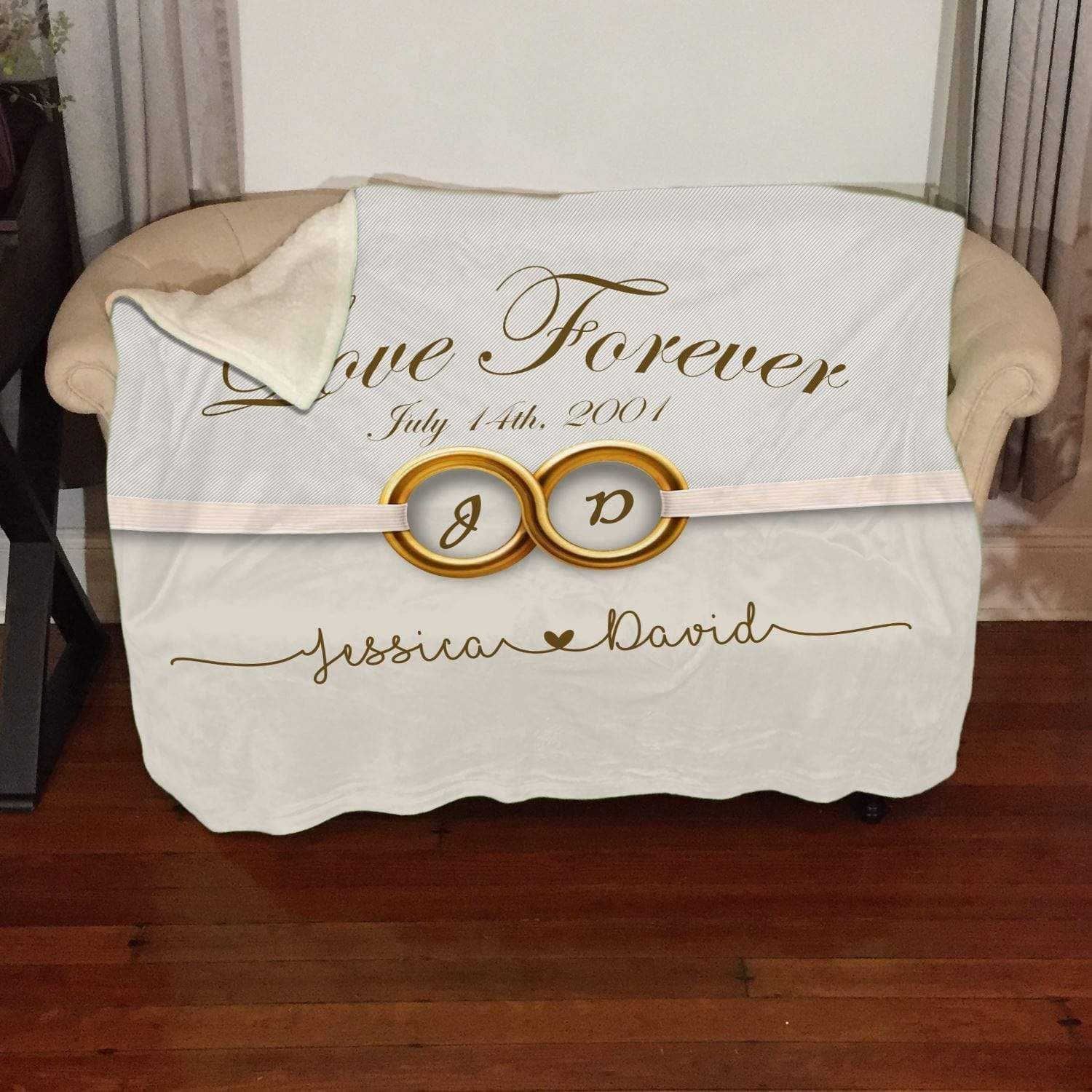 Love Forever Infinity Personalized Fleece Blanket
