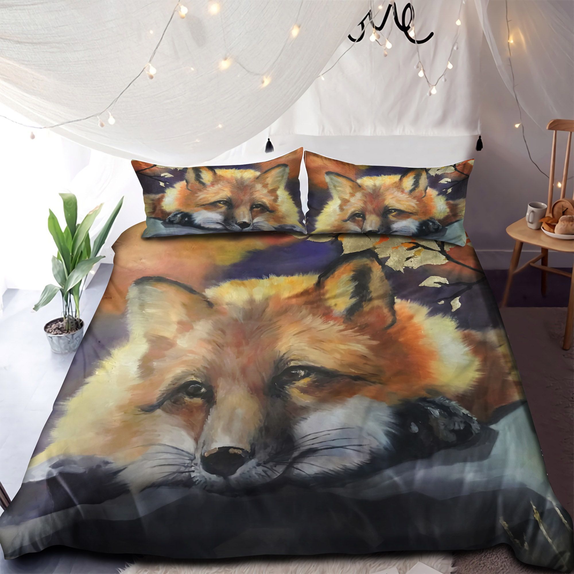 Love Fox Art Bedding Set