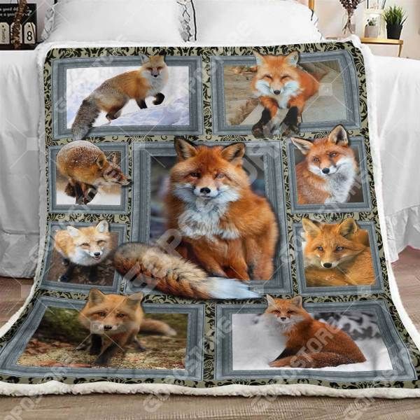 Love Fox Sherpa Fleece Blanket