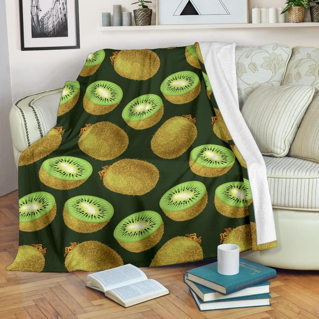 Love Fruit Kiwi Pattern Print Design Fleece Blanket