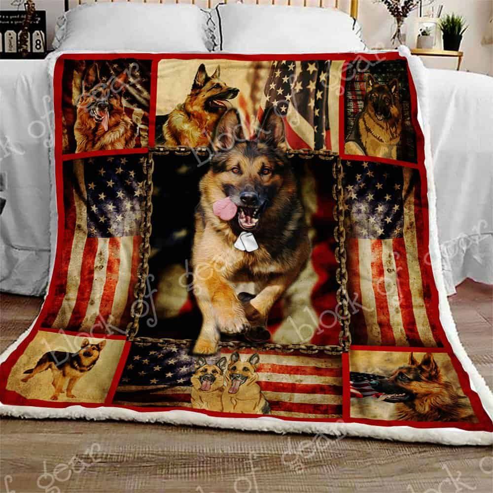 Love German Shepherd Sherpa Fleece Blanket