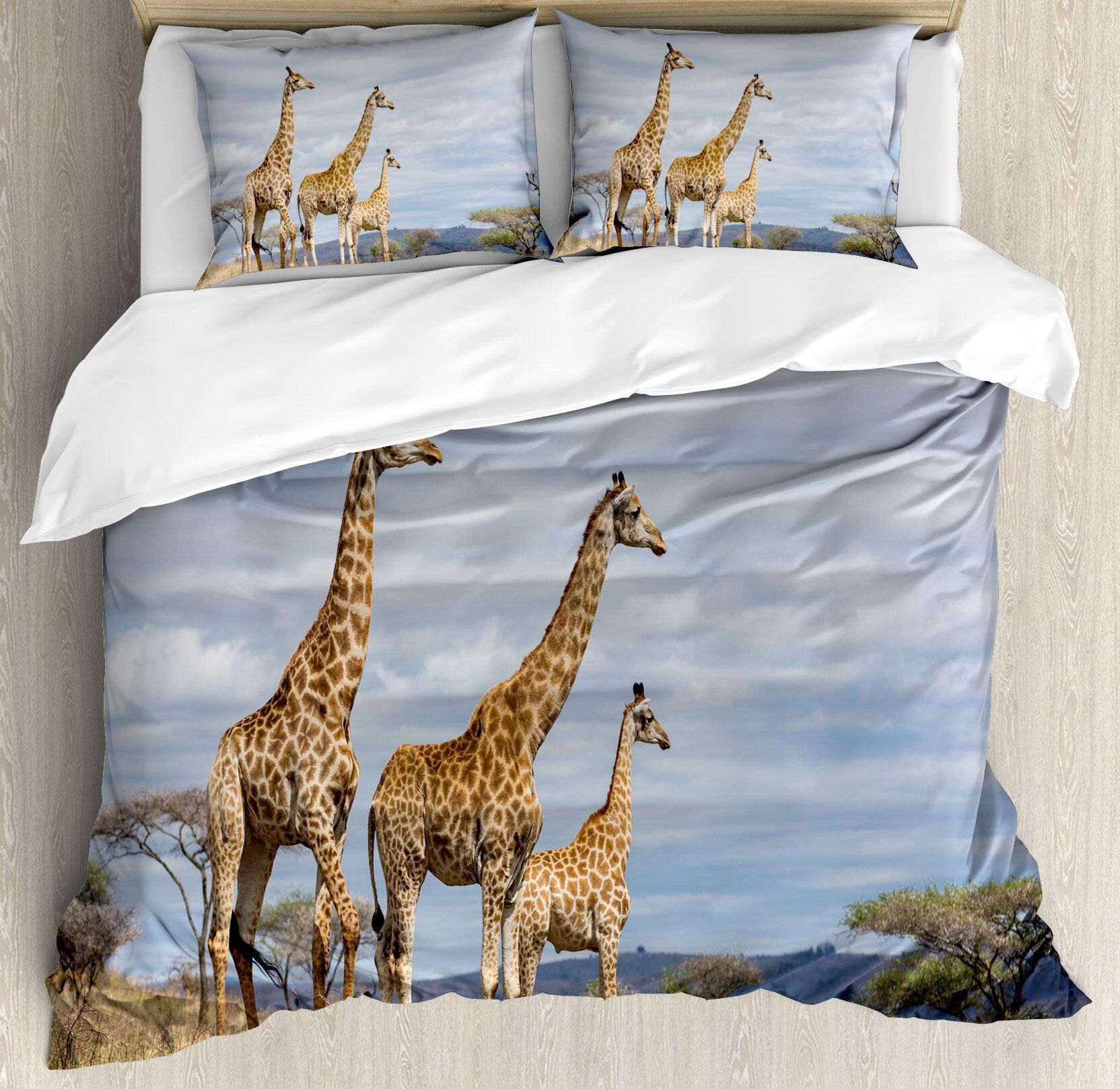 Love Giraffe Family Bedding Set