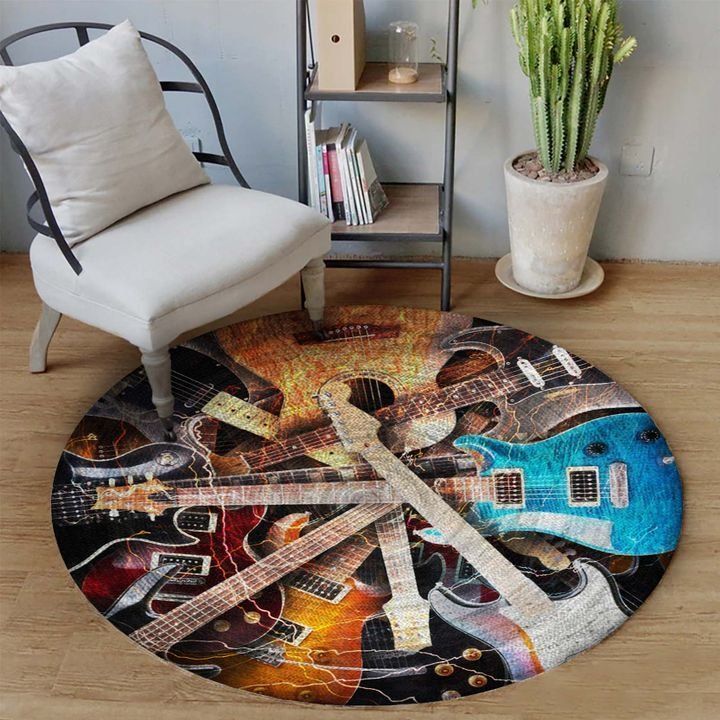 Love Guitar Round Carpet