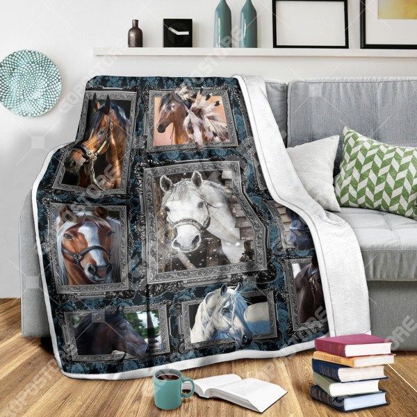 Love Horse Sherpa Fleece Blanket