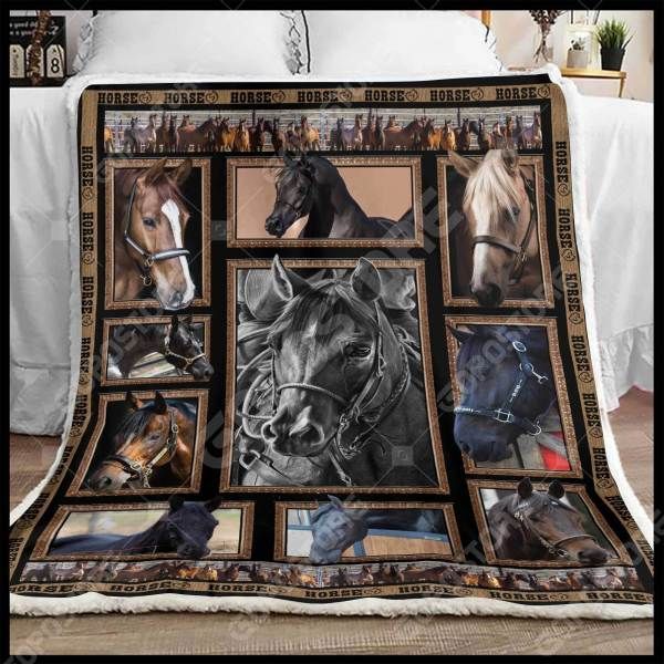 Love Horse Sherpa Fleece Blanket