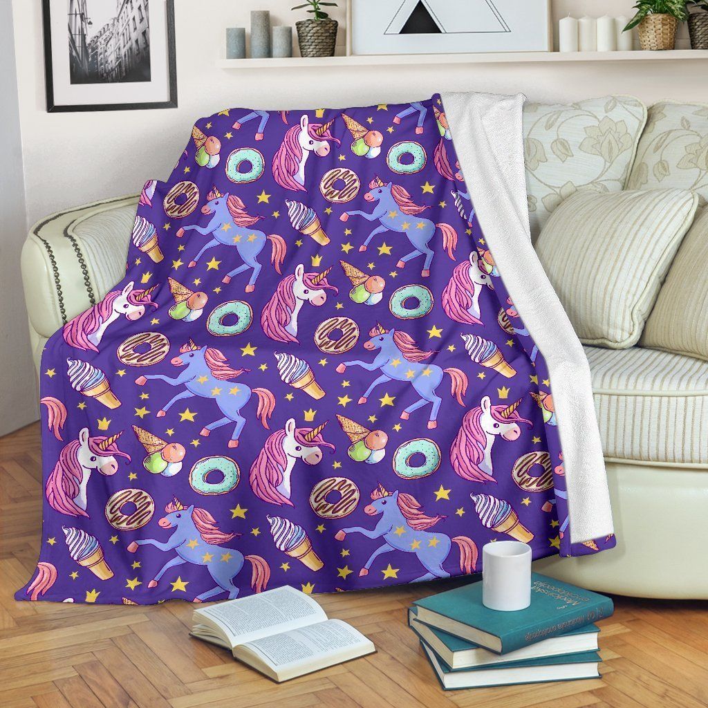 Love Ice Cream Unicorn Sweety Fleece Blanket