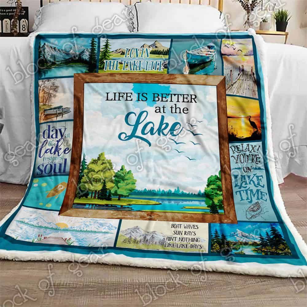 Love Lake Days Fleece Blanket