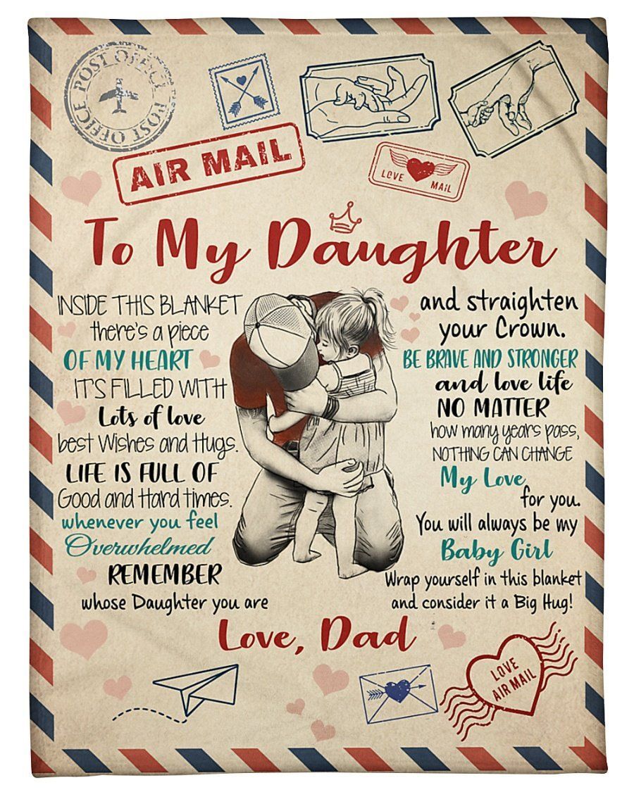 Love Letter Gift From Dad To Daughter Be Brave Fleece Blanket Fleece Blanket