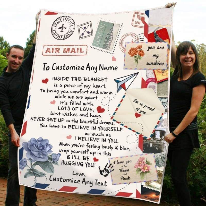 Love Letter Inside This Blanket Is A Piece Of My Heart Printed Fleece Blanket