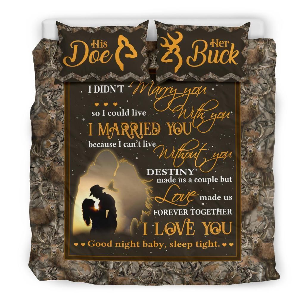 Love Made Us Forever Together Buck N Doe Hunting Valentine Bedding Set