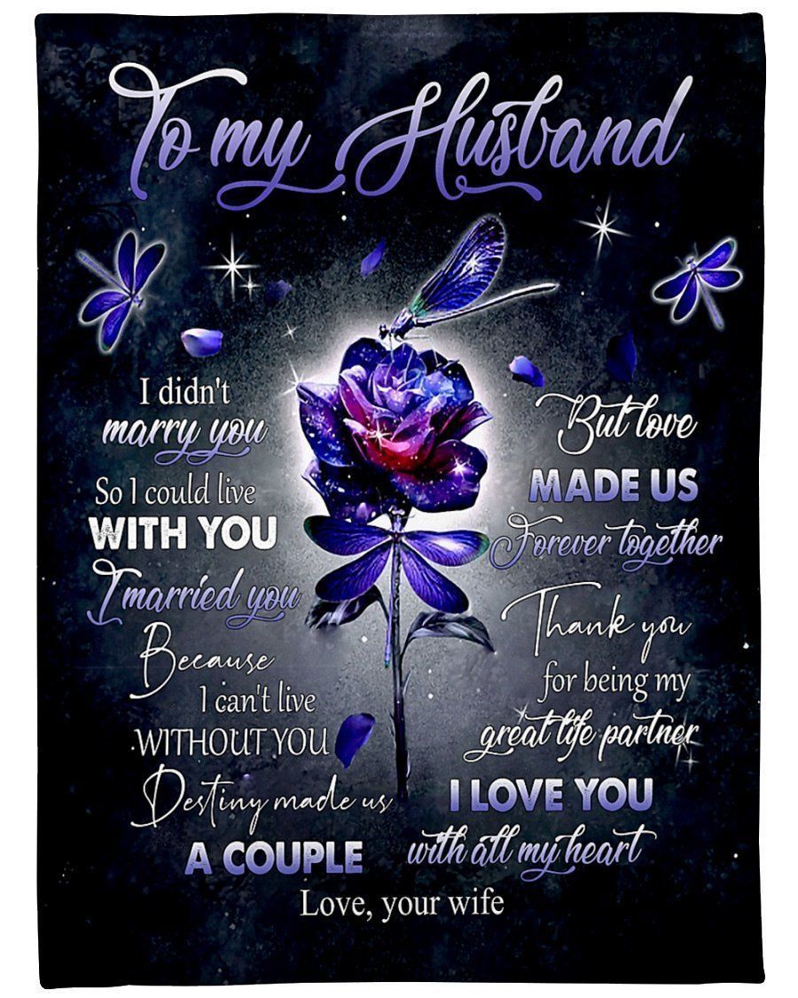 Love Made Us Forever Together Luxury Rose To Husband Fleece Blanket
