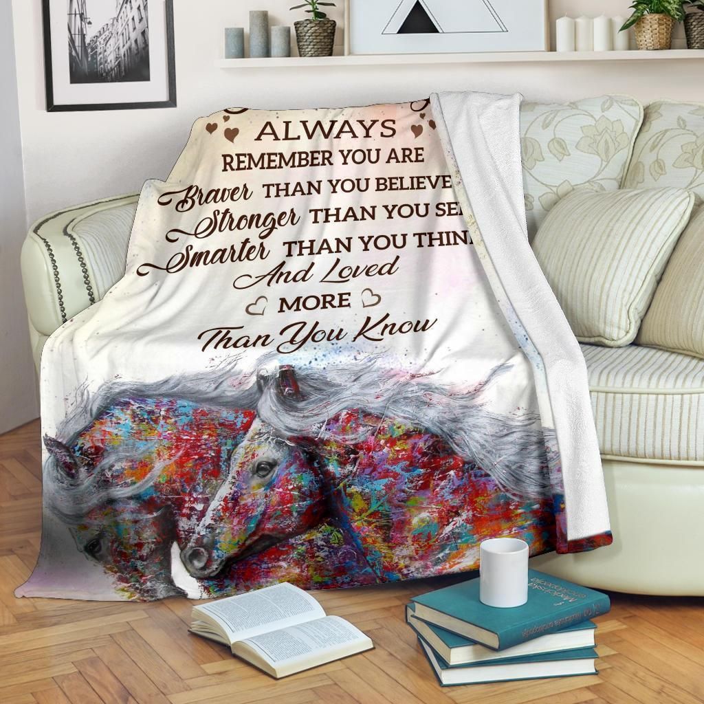 Love More Than You Know Horse Sherpa Fleece Blanket