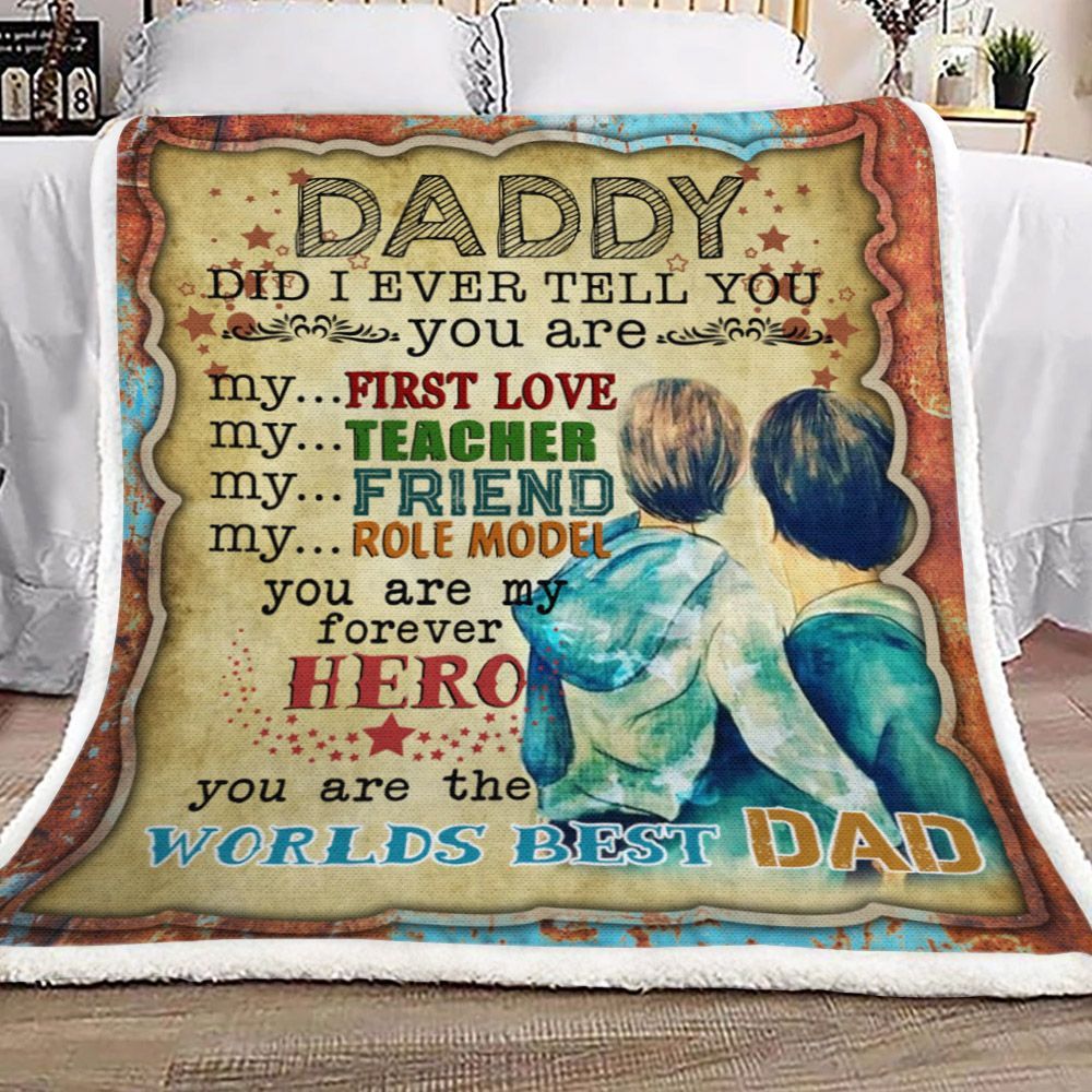 Love My Daddy Sherpa Fleece Blanket