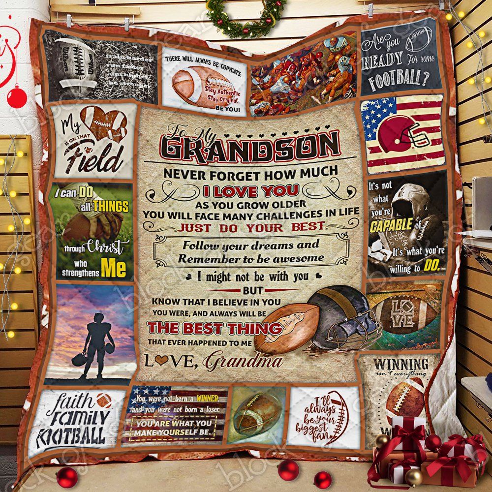 Love My Football Grandson Grandma Quilt Pn850 Dhc11122863Dd