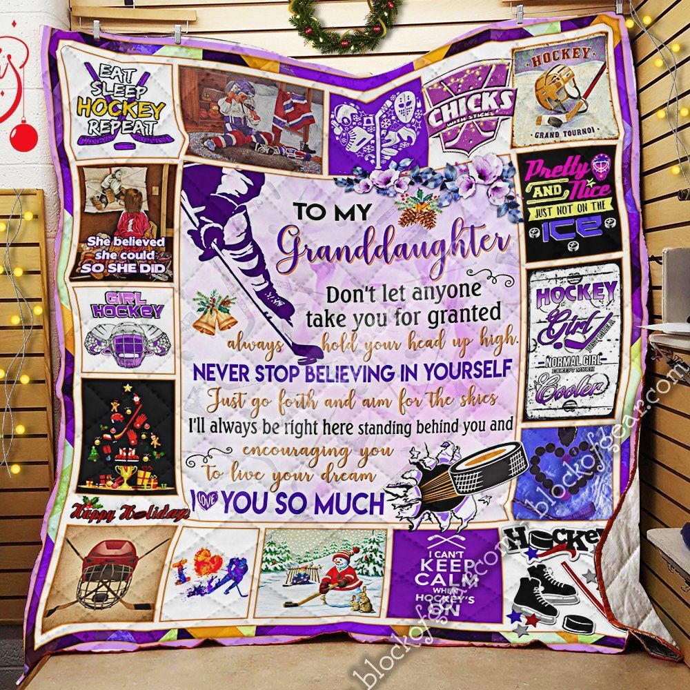 Love My Hockey Granddaughter 1 GS-CL-NT0611 Quilt Blanket