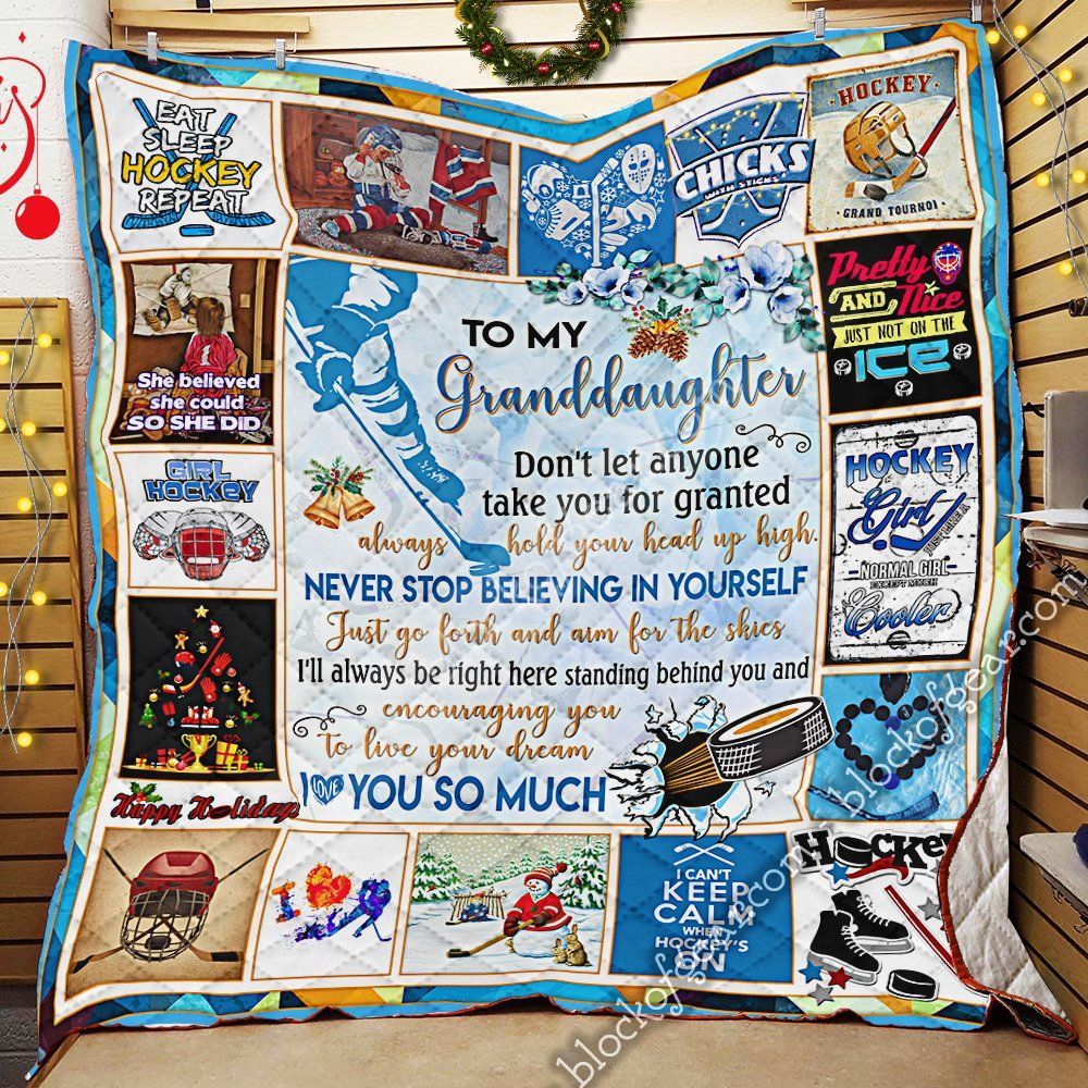 Love My Hockey Granddaughter GS-CL-NT0611 Quilt Blanket