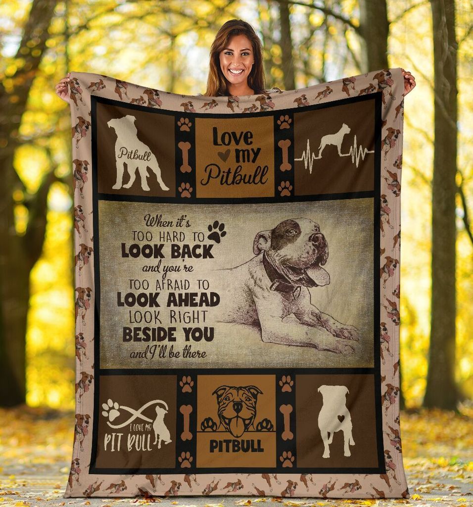 Love My Pitbull Dog Sherpa Fleece Blanket