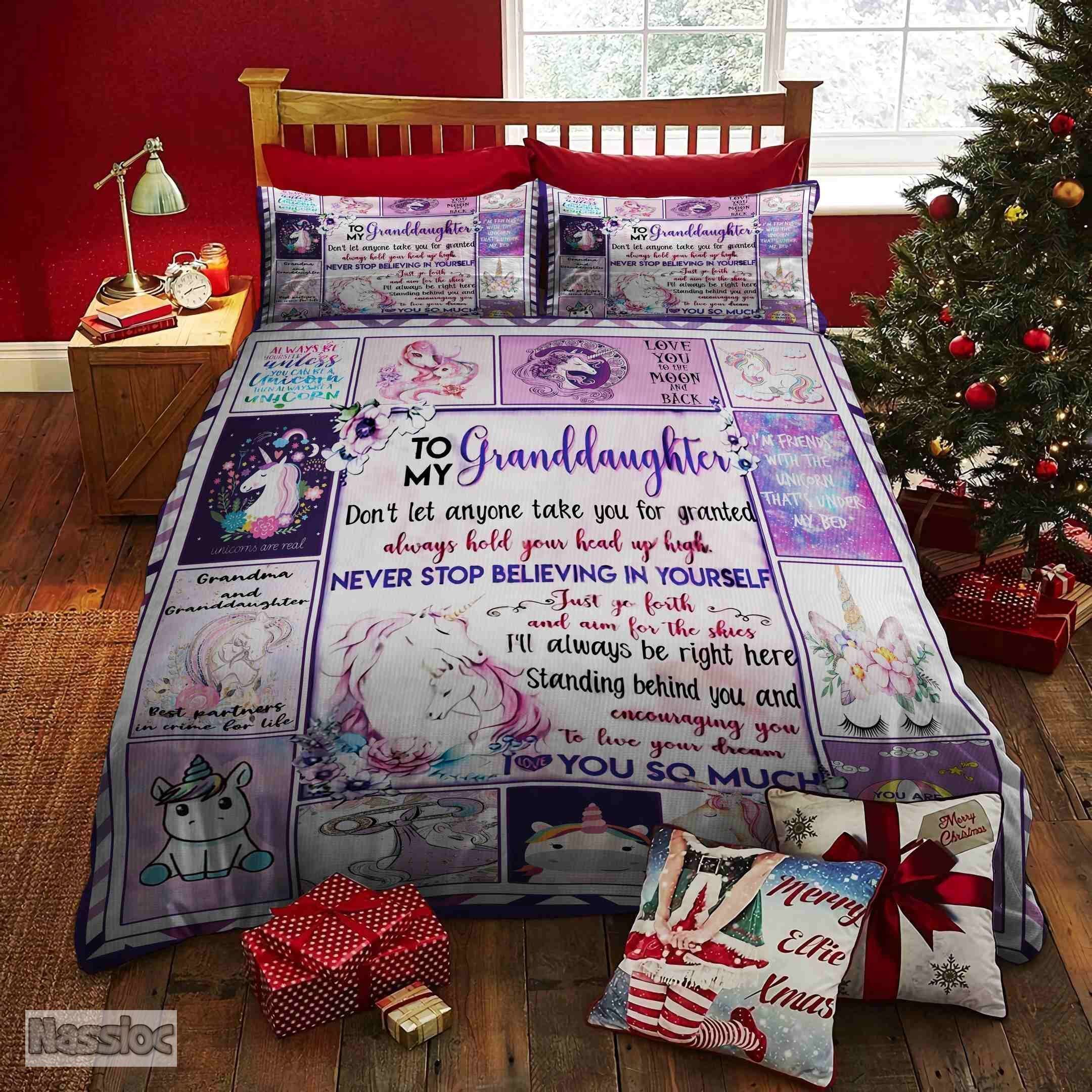 Love My Unicorn Granddaughter Bedding Set