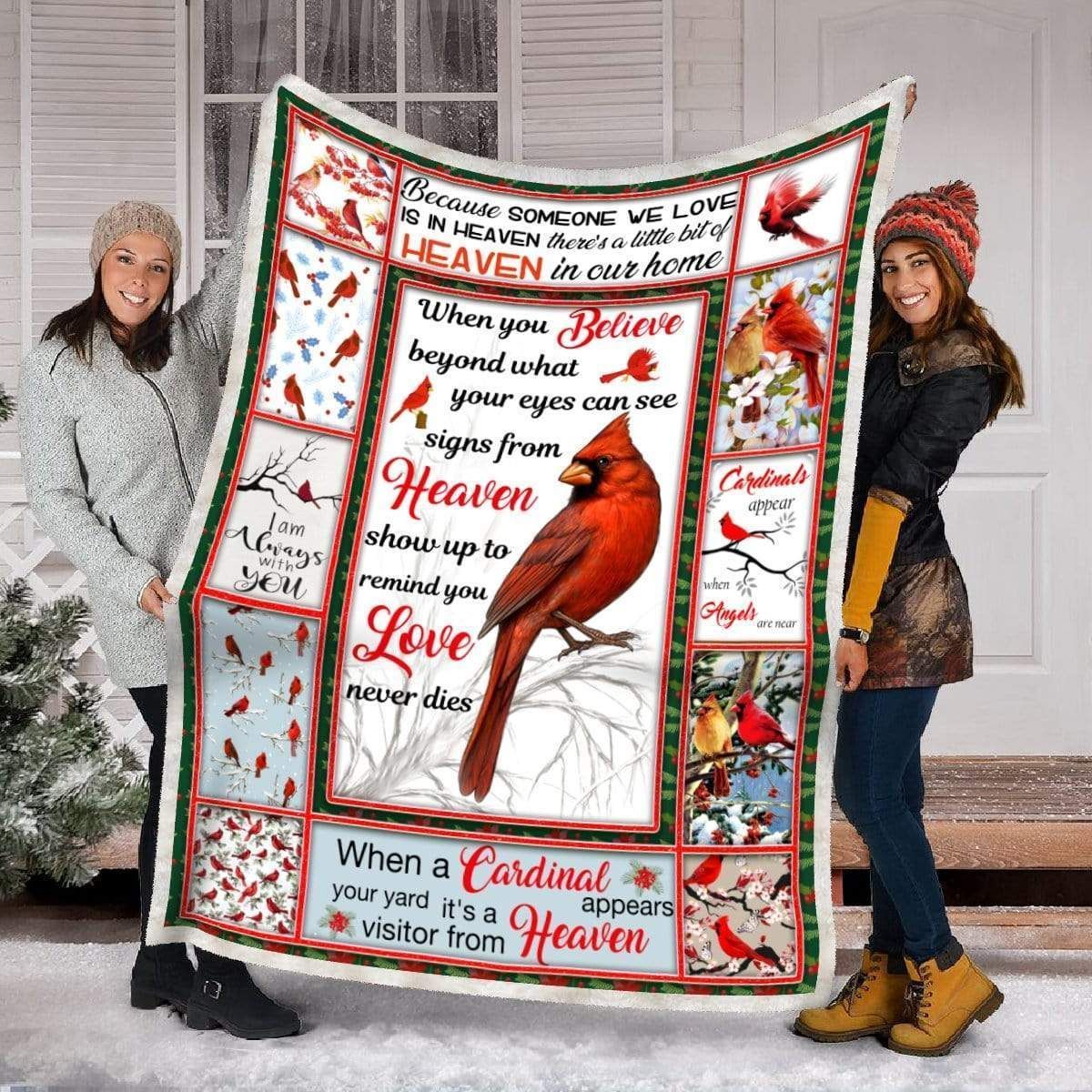 Love Never Dies Cardinal Soft Fleece Blanket Gift