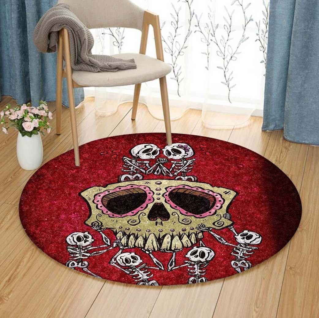 Love Of Skull Round Carpet