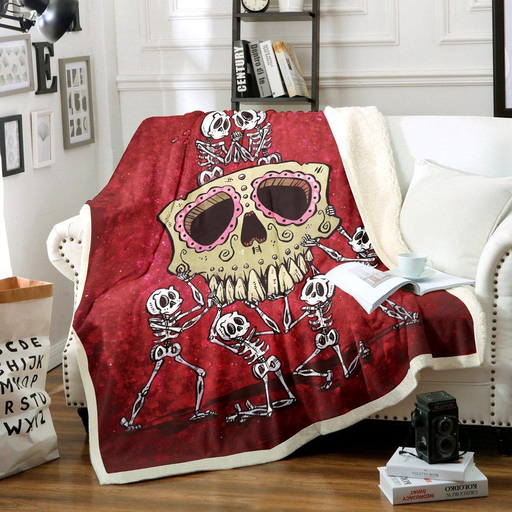 Love Of Skulls Sherpa Fleece Blanket