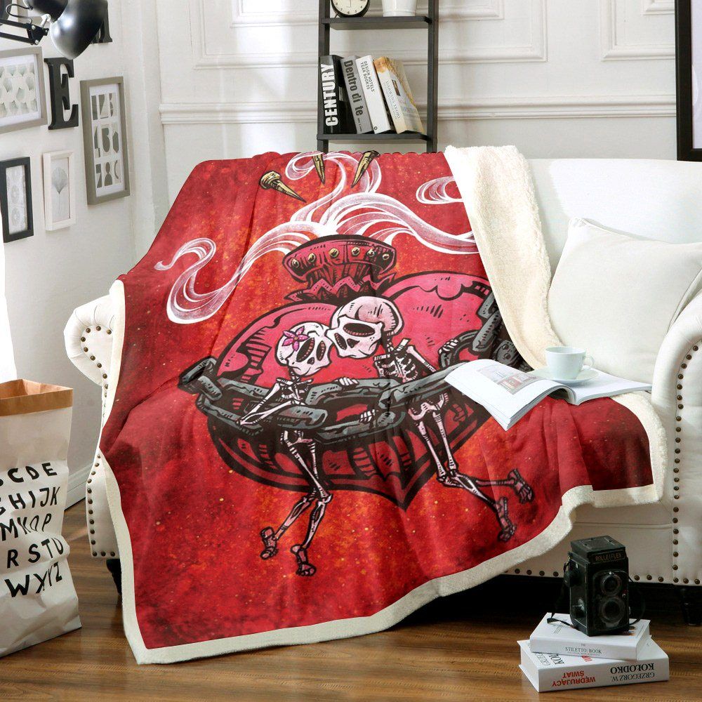 Love Of Skulls Sherpa Fleece Blanket
