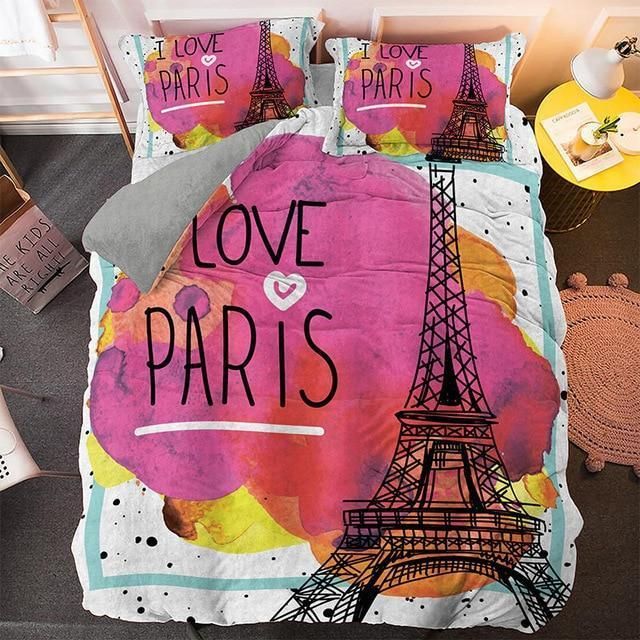 Love Paris Eiffel Tower Bedding Set