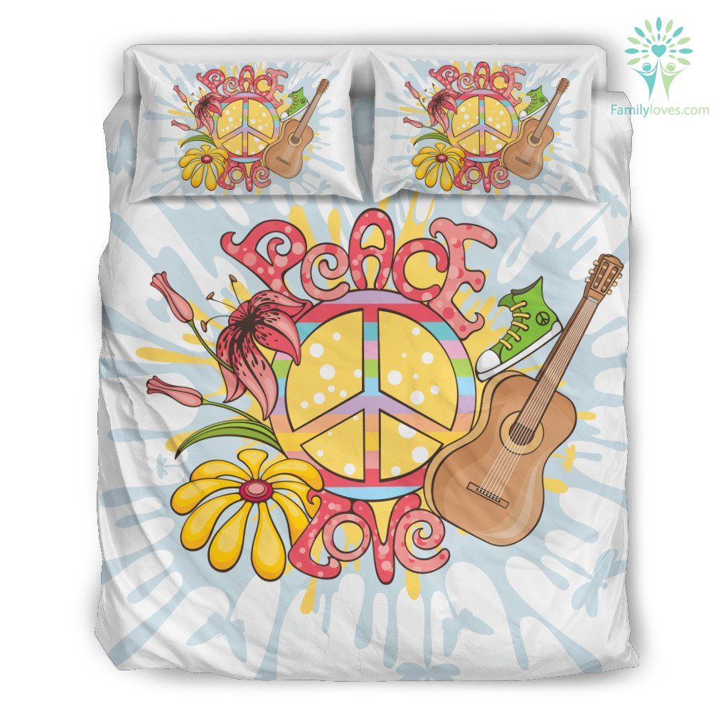 Love Peace Hippie Bedding Set