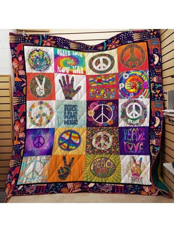 Love Peace Music CLA270678 Quilt Blanket