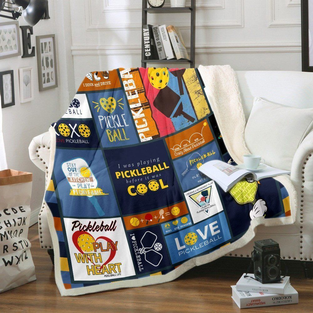 Love Pickleball Sherpa Fleece Blanket