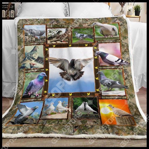 Love Pigeon Sherpa Fleece Blanket