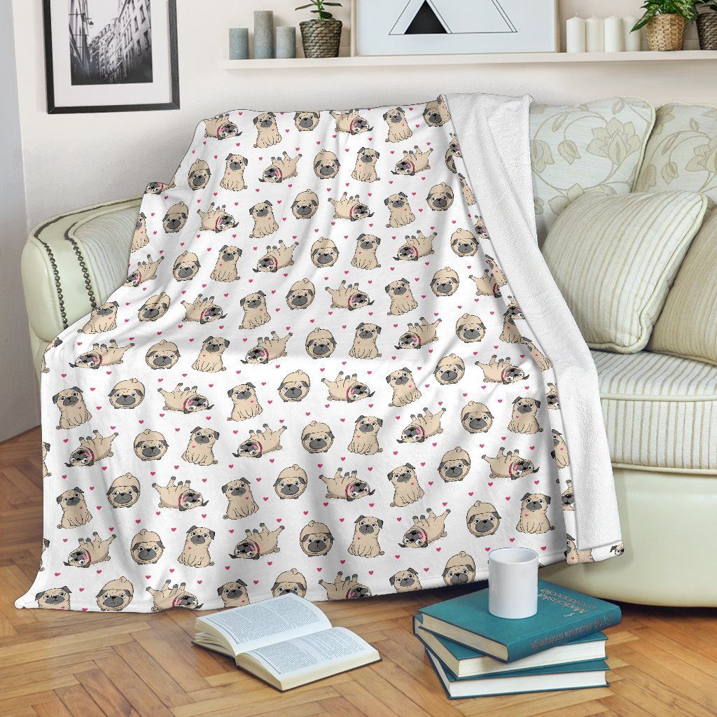 Love Pugs Sherpa Fleece Blanket