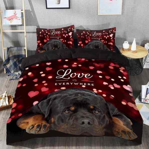 Love Rottweiler Bedding Set