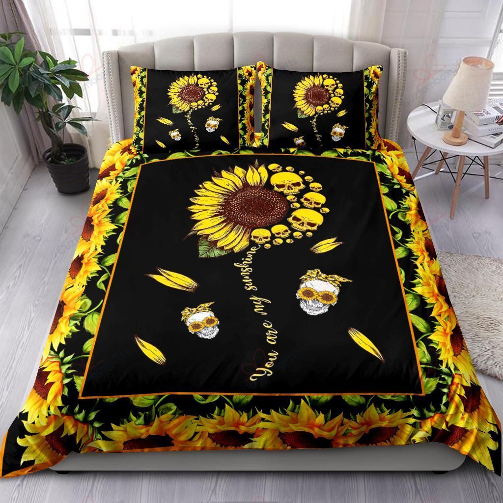 Love Skull Sunflower Bedding Set