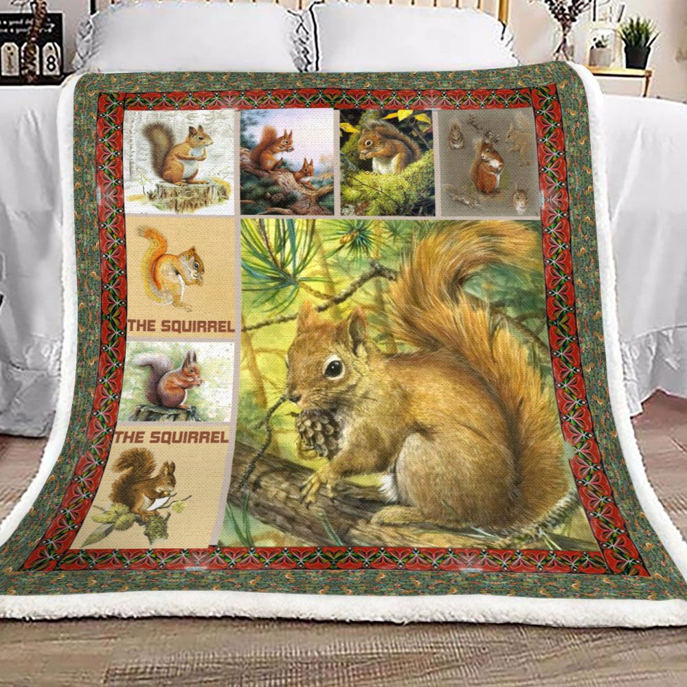 Love Squirrel Fleece Blanket