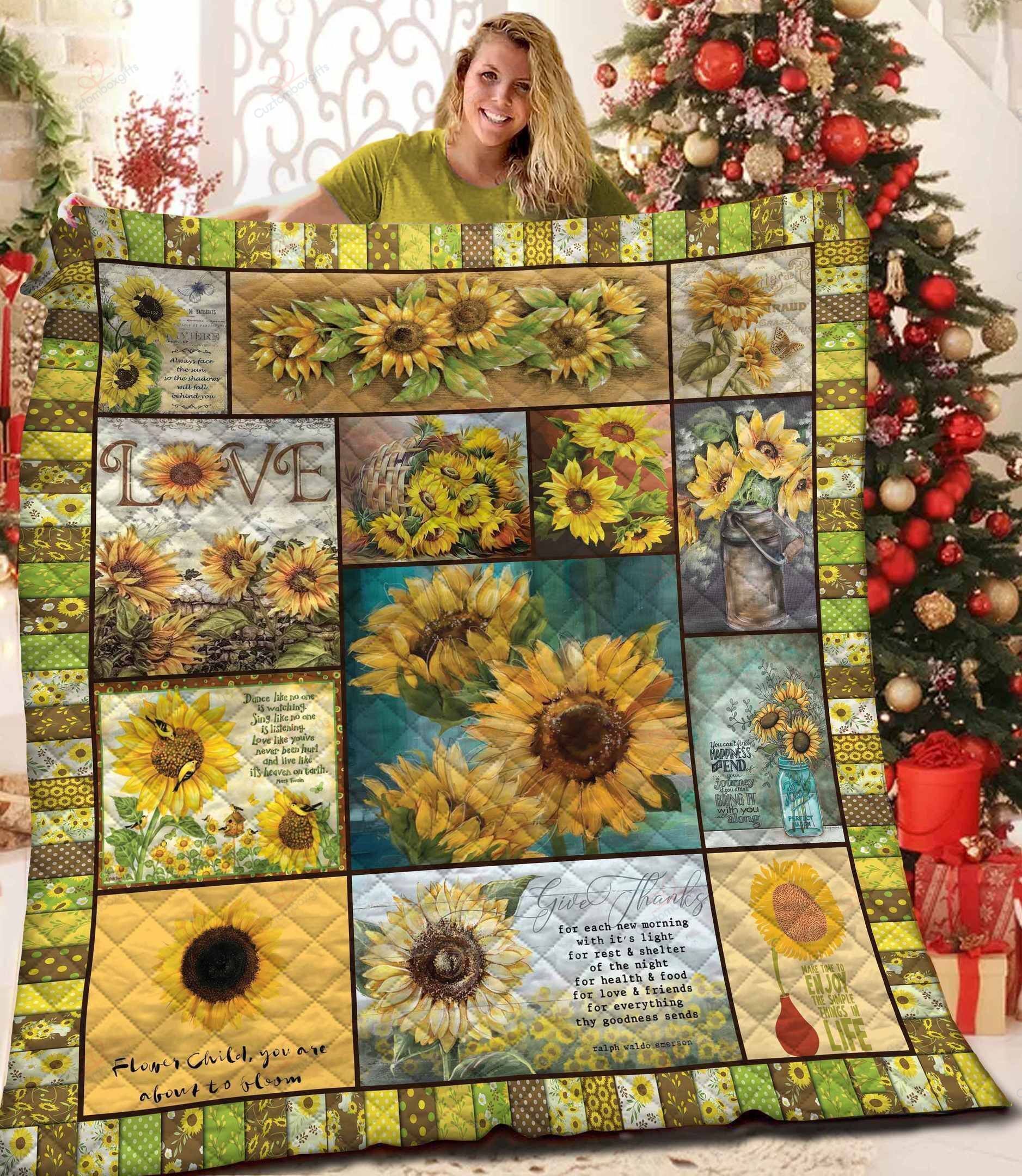 Love Sunflower GS-CL-TH1208 Quilt Blanket