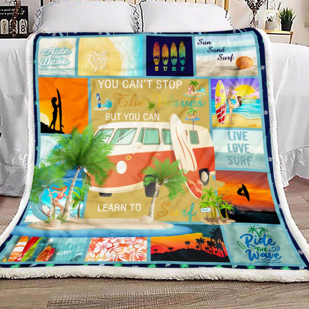 Love Surfing Fleece Blanket