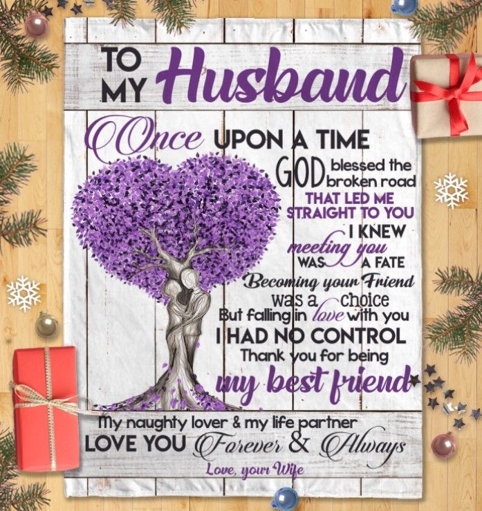 Love Tree To My Husband Sherpa Fleece Blanket
